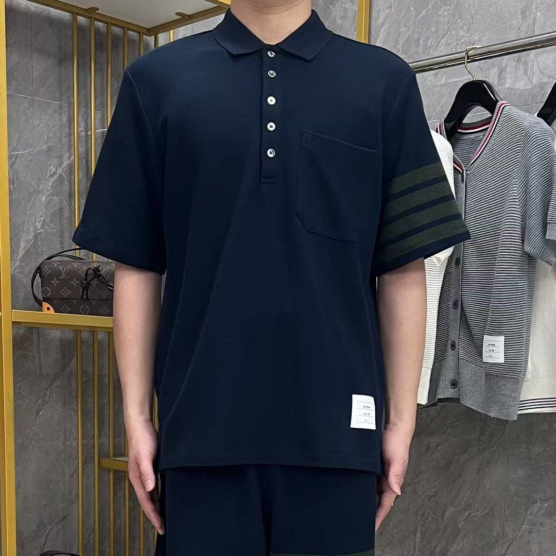 Mens Honeycomb Piqu??¨¬| Lapel T-Shirt  TREND