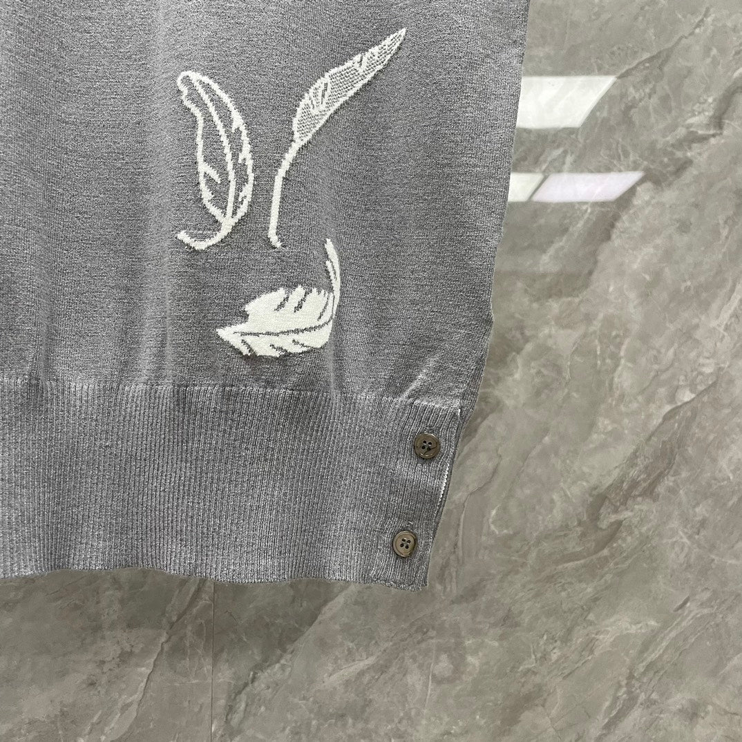 2025 SS  Mens Feather Leaf POLO Short Sleeve  TREND