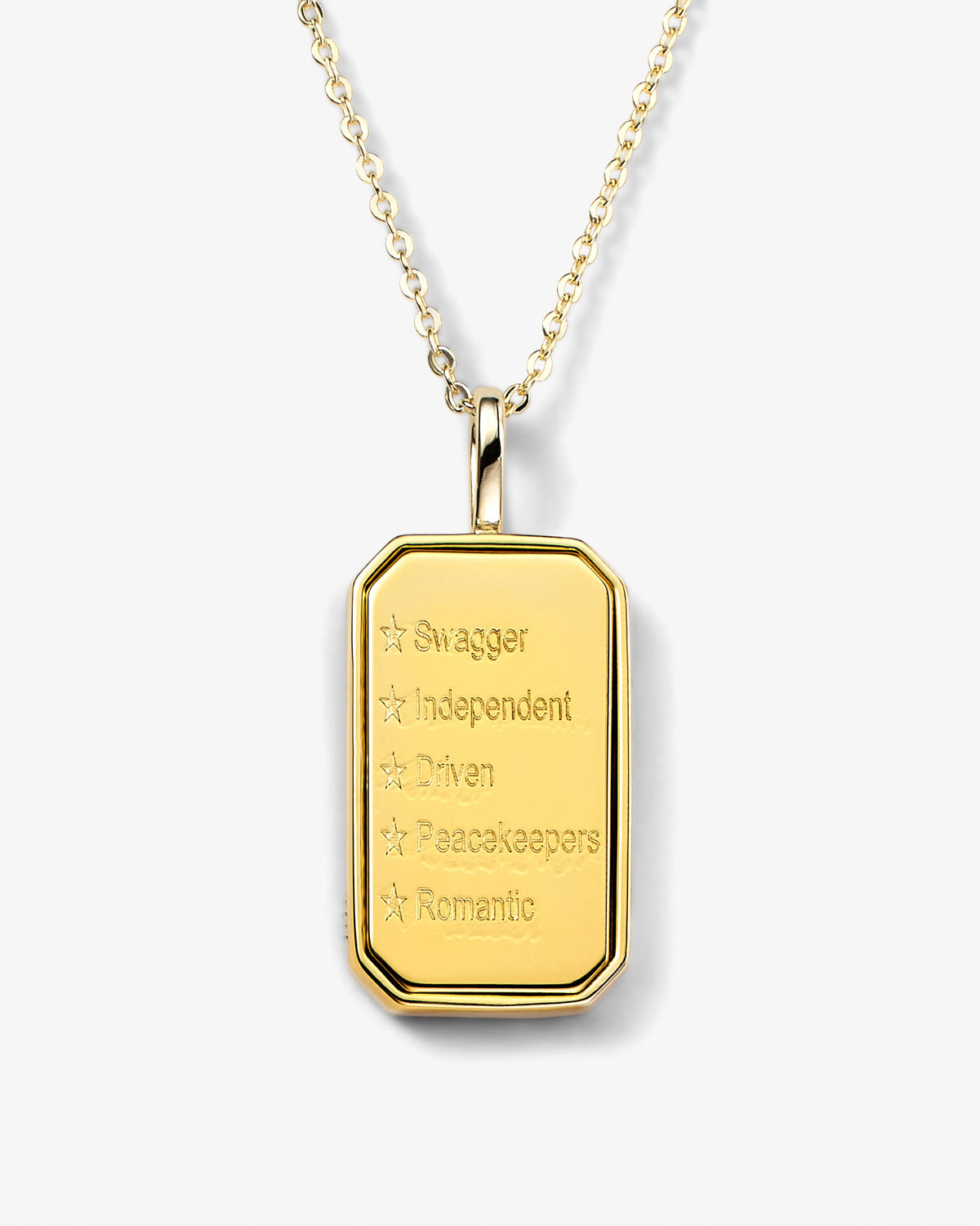 Gold zodiac amulet necklace with mother of pearl – view 36