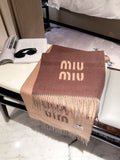 Miu Miu Style Oversized Logo Fringe Scarf product detail 3