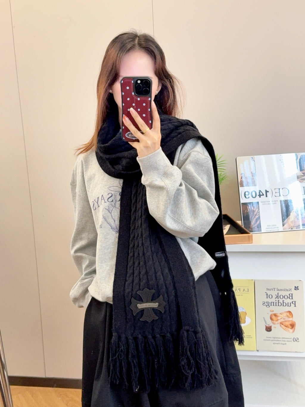 New York Yankees Style Cable-Knit Fringe Scarf product detail 6