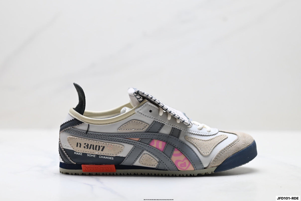 Onitsuka Tiger Retro Low Top Beige Gray Pink Unisex Shoes Style 29 detail view 2