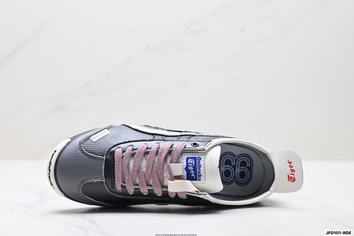 Onitsuka Tiger Retro Low Top Black Pink Silver Unisex Shoes Style 25 detail view 3