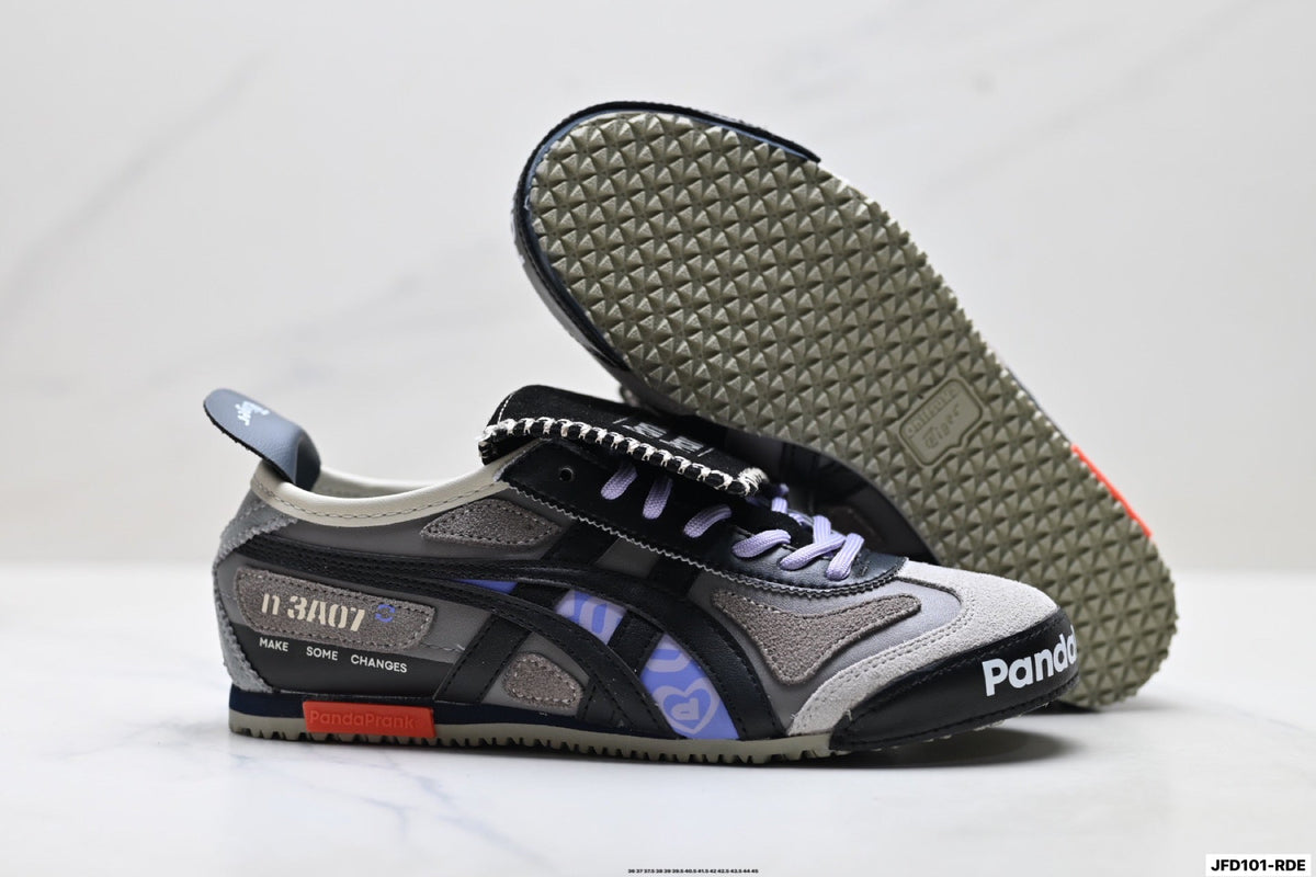 Onitsuka Tiger Retro Low Top Black Purple Unisex Shoes Style 30 detail view 6