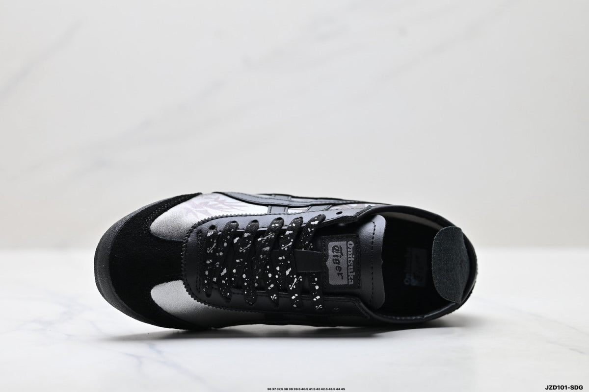 Onitsuka Tiger Retro Low Top Black Tonal Unisex Shoes Style 03 detail view 3