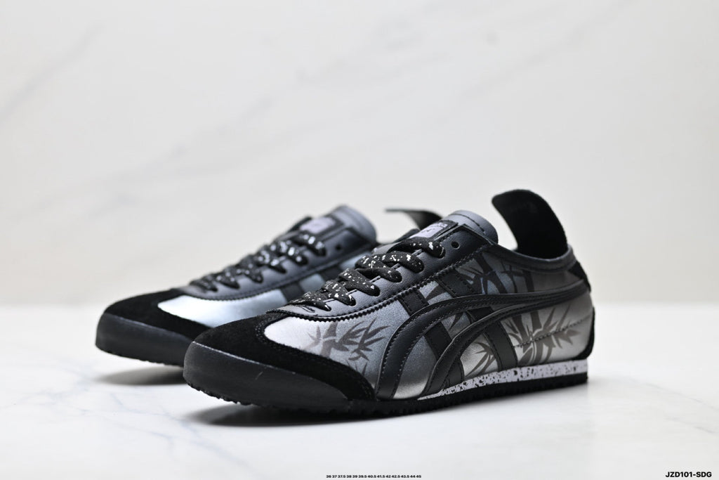 Onitsuka Tiger Retro Low Top Black Tonal Unisex Shoes Style 03 detail view 5