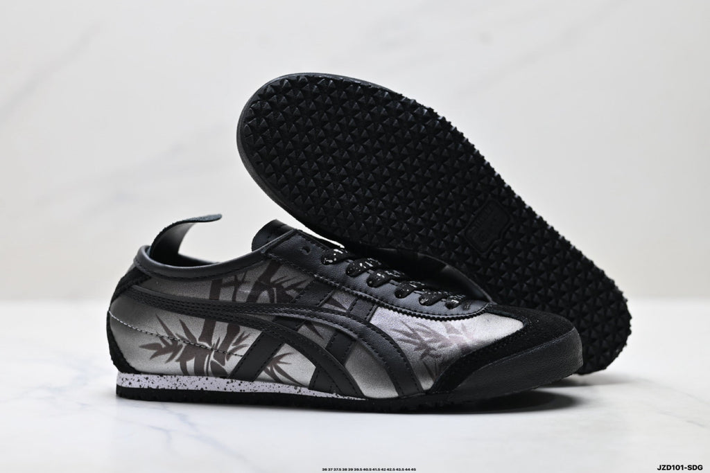 Onitsuka Tiger Retro Low Top Black Tonal Unisex Shoes Style 03 detail view 6