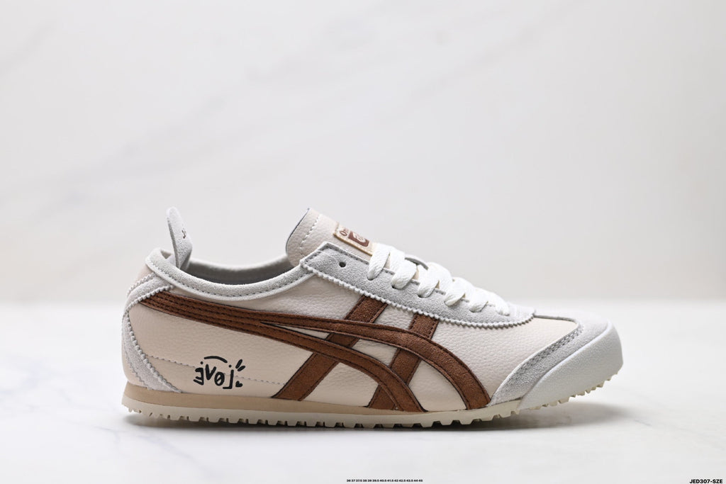 Onitsuka Tiger Retro Low Top Cream Brown Unisex Shoes Style 11 detail view 2