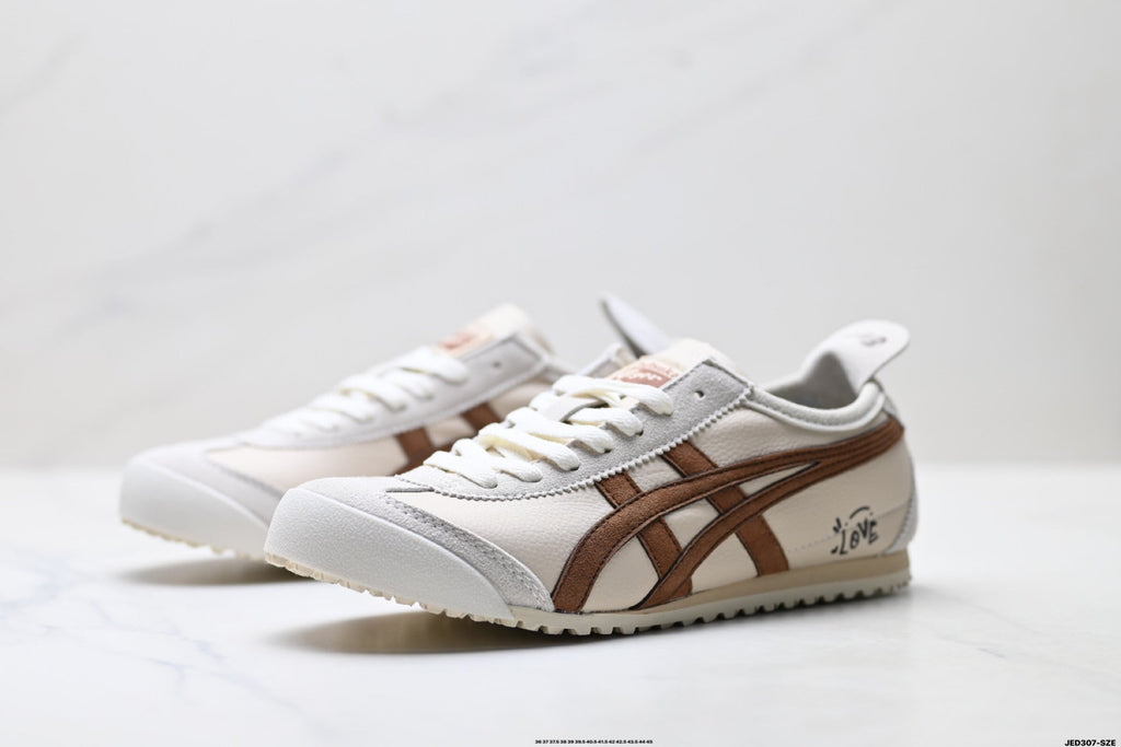 Onitsuka Tiger Retro Low Top Cream Brown Unisex Shoes Style 11 detail view 5
