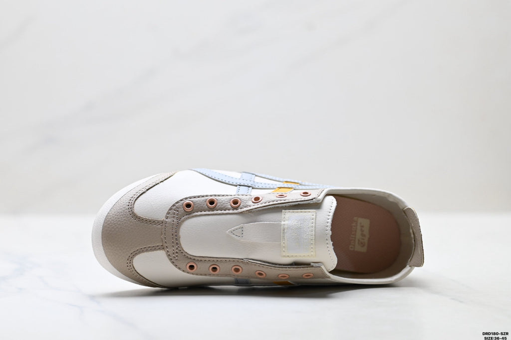 Onitsuka Tiger Retro Low Top Cream Silver Orange Unisex Shoes Style 15 detail view 3