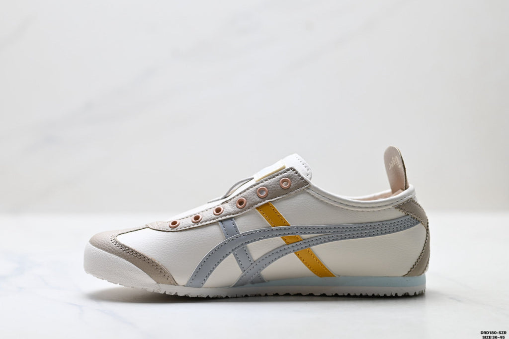 Onitsuka Tiger Retro Low Top Cream Silver Orange Unisex Shoes Style 15 detail view 4