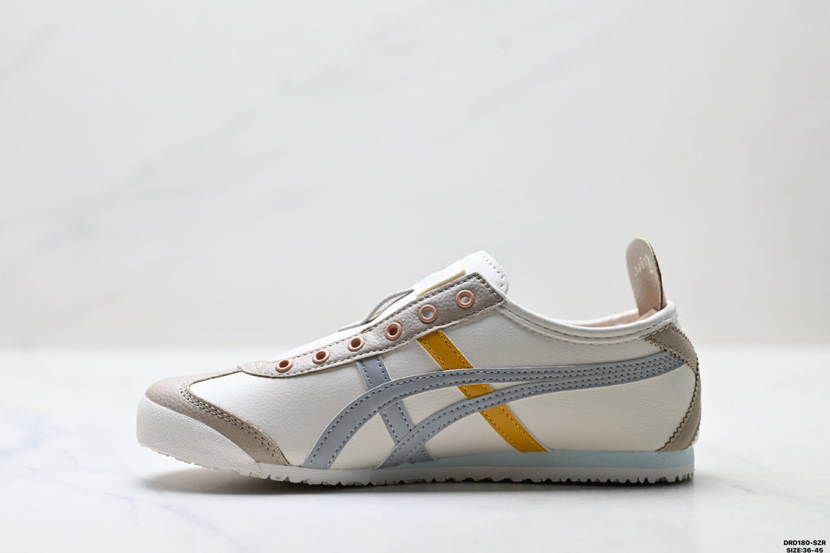 Onitsuka Tiger Retro Low Top Cream Silver Orange Unisex Shoes Style 15 detail view 4