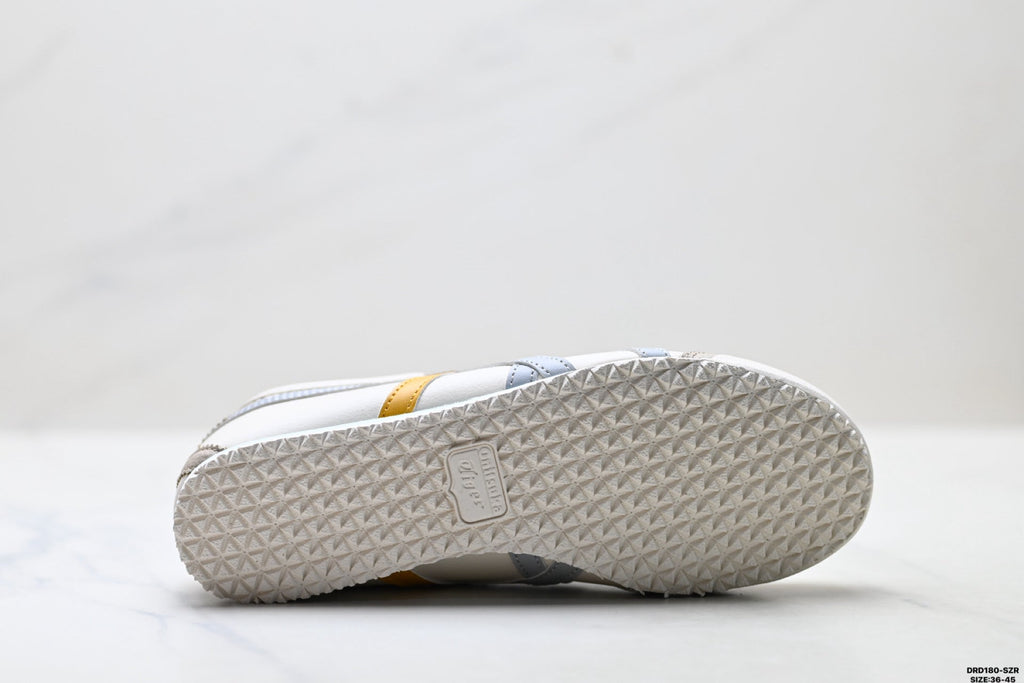 Onitsuka Tiger Retro Low Top Cream Silver Orange Unisex Shoes Style 15 detail view 9