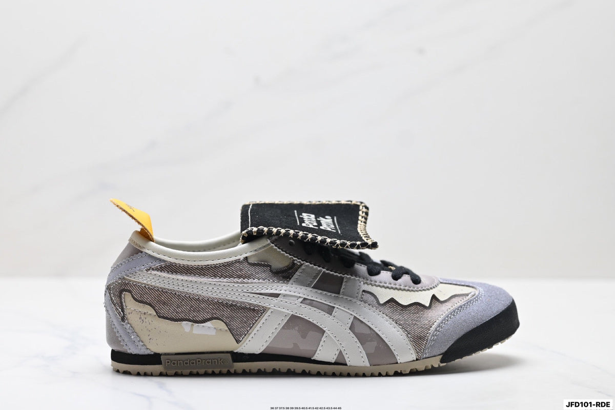 Onitsuka Tiger Retro Low Top Gray Black Yellow Unisex Shoes Style 28 detail view 2