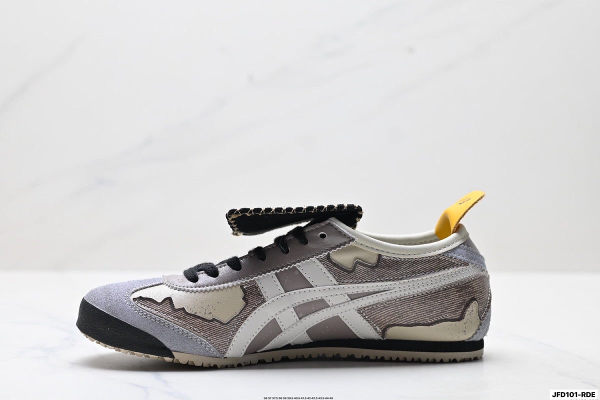 Onitsuka Tiger Retro Low Top Gray Black Yellow Unisex Shoes Style 28 detail view 4