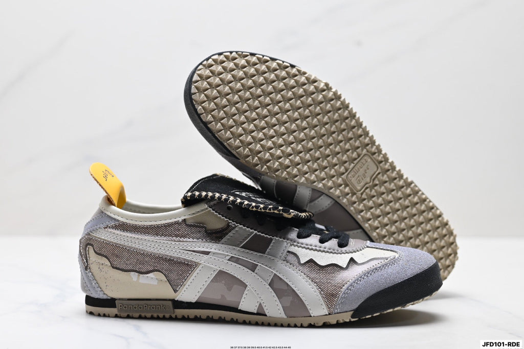 Onitsuka Tiger Retro Low Top Gray Black Yellow Unisex Shoes Style 28 detail view 6