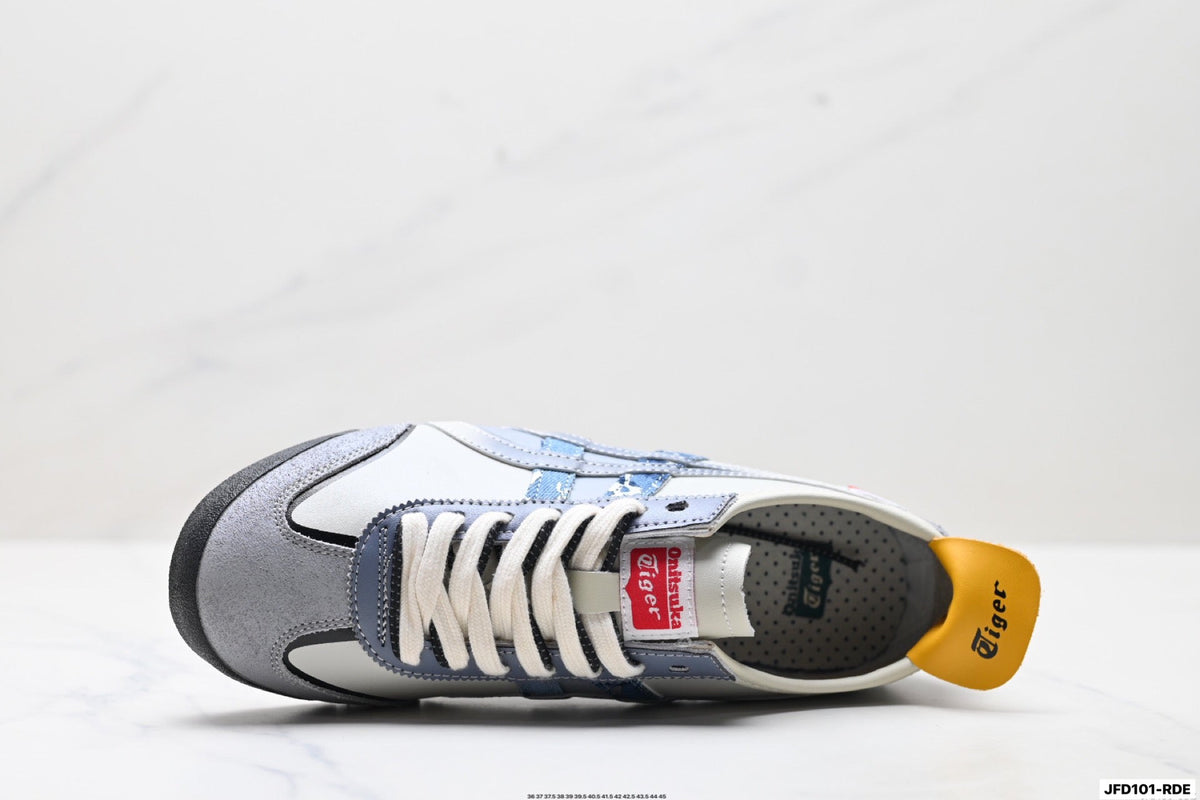 Onitsuka Tiger Retro Low Top Gray Blue Orange Unisex Shoes Style 26 detail view 3