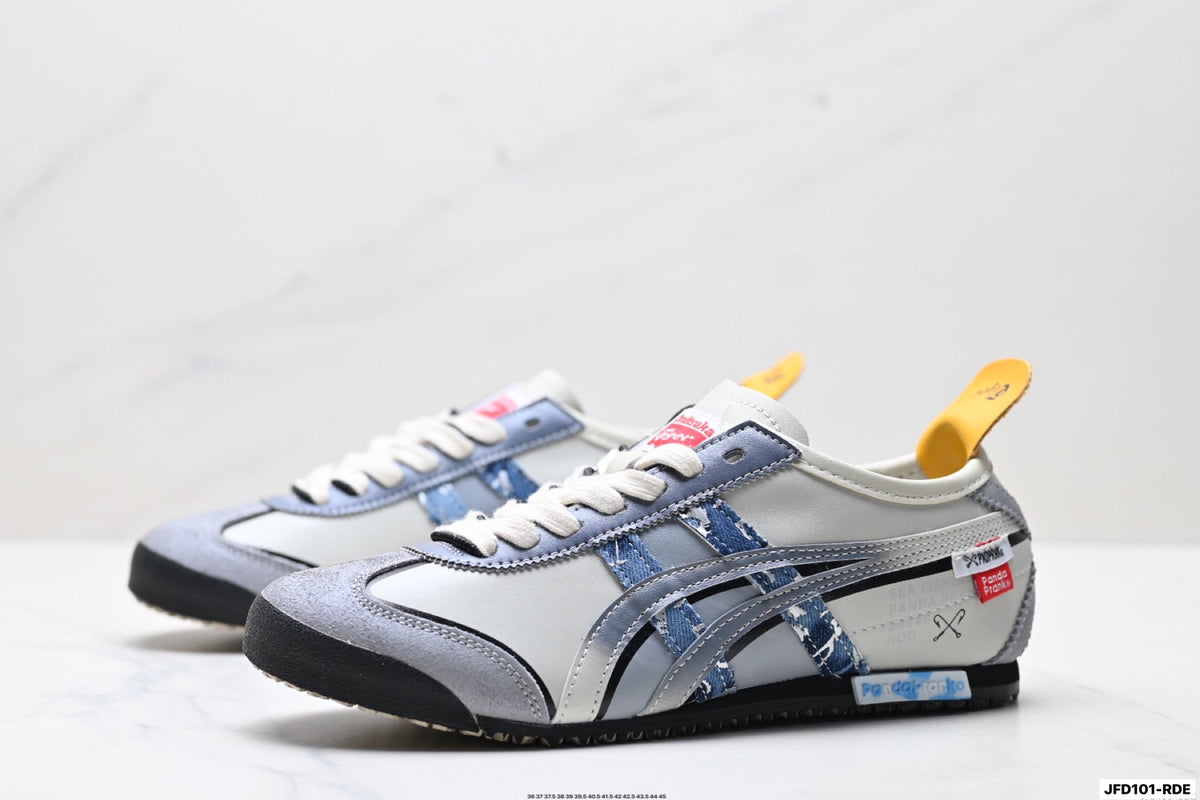 Onitsuka Tiger Retro Low Top Gray Blue Orange Unisex Shoes Style 26 detail view 5