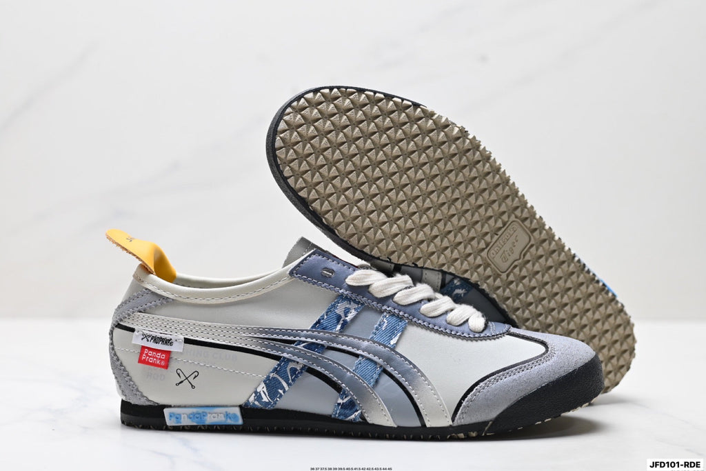 Onitsuka Tiger Retro Low Top Gray Blue Orange Unisex Shoes Style 26 detail view 6