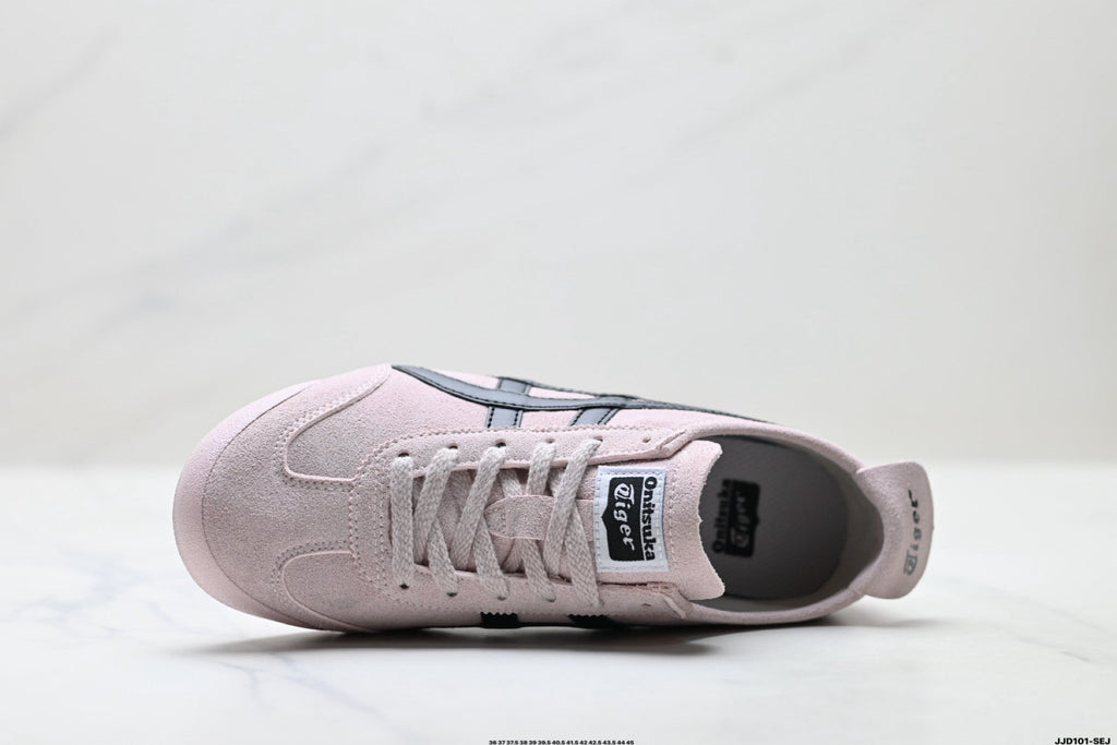 Onitsuka Tiger Retro Low Top Pale Pink Black Unisex Shoes Style 23 detail view 3