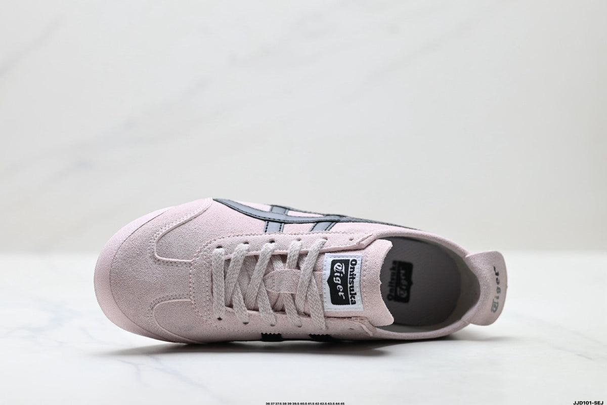 Onitsuka Tiger Retro Low Top Pale Pink Black Unisex Shoes Style 23 detail view 3