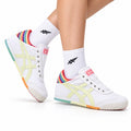 Onitsuka Tiger Retro Low Top White Pastel Rainbow Unisex Shoes Style 04 main angled pair view