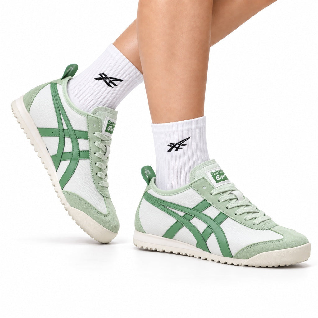Onitsuka Tiger Retro Low Top Mint Green Unisex Shoes Style 12 main angled pair view