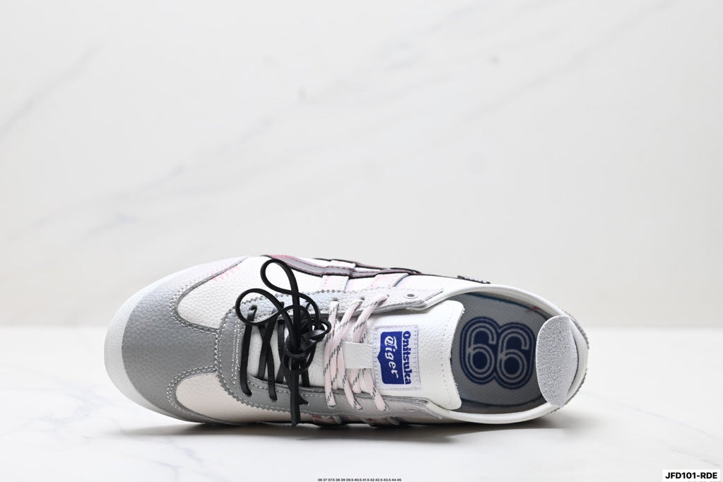 Onitsuka Tiger Retro Low Top White Black Burgundy Unisex Shoes Style 27 detail view 3