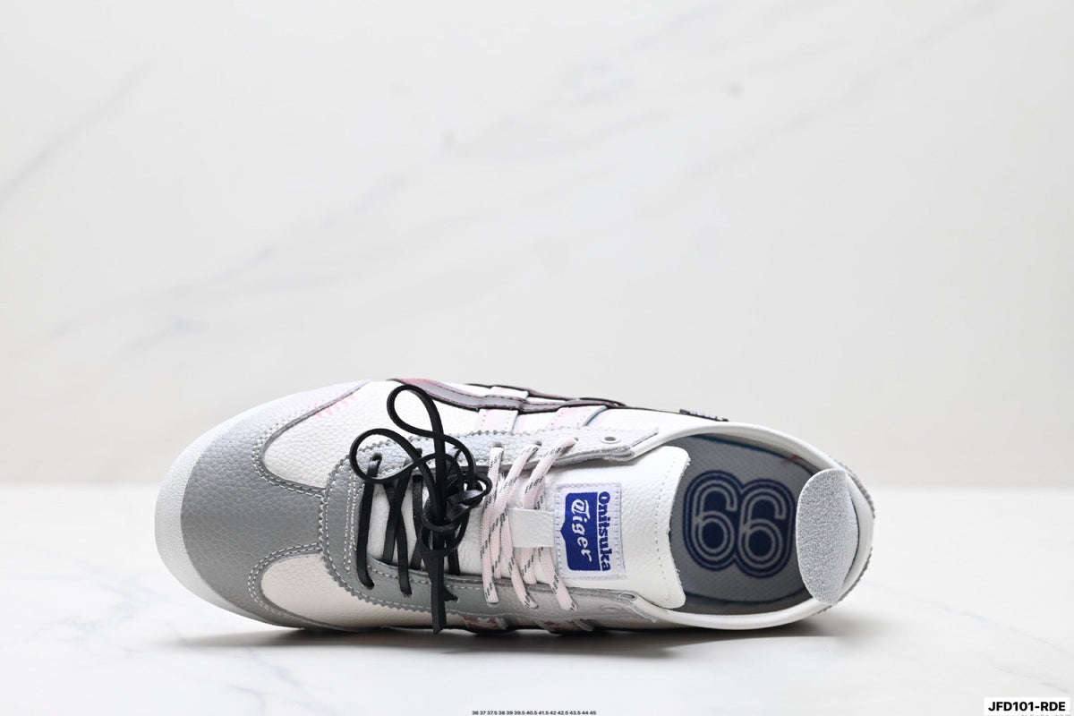 Onitsuka Tiger Retro Low Top White Black Burgundy Unisex Shoes Style 27 detail view 3