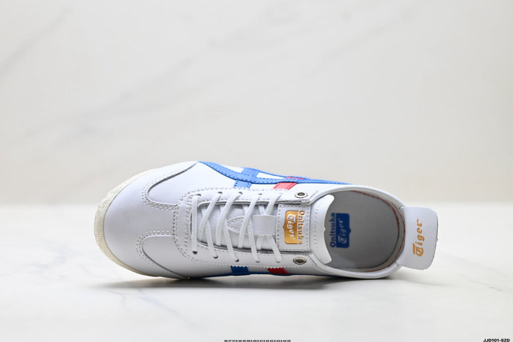 Onitsuka Tiger Retro Low Top White Blue Red Unisex Shoes Style 10 detail view 3