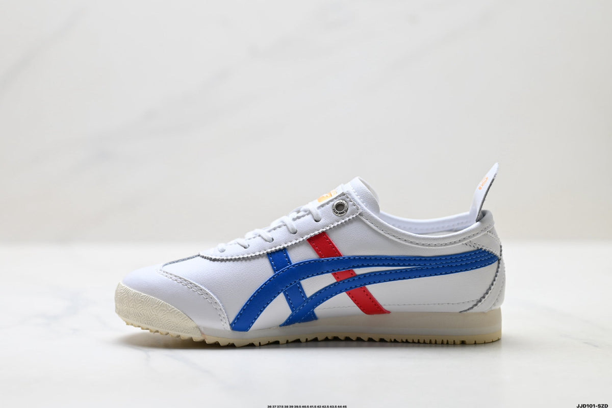 Onitsuka Tiger Retro Low Top White Blue Red Unisex Shoes Style 10 detail view 4