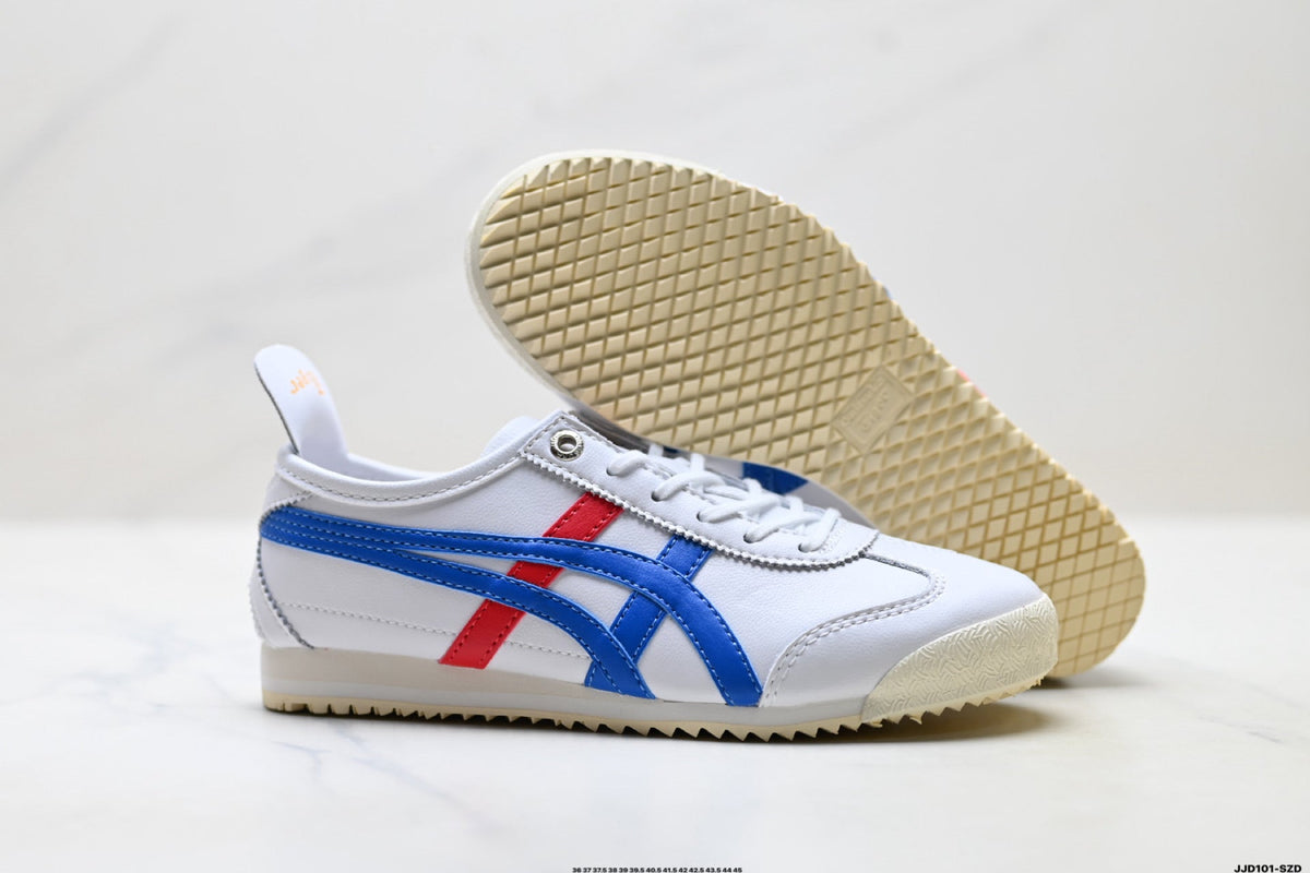 Onitsuka Tiger Retro Low Top White Blue Red Unisex Shoes Style 10 detail view 6