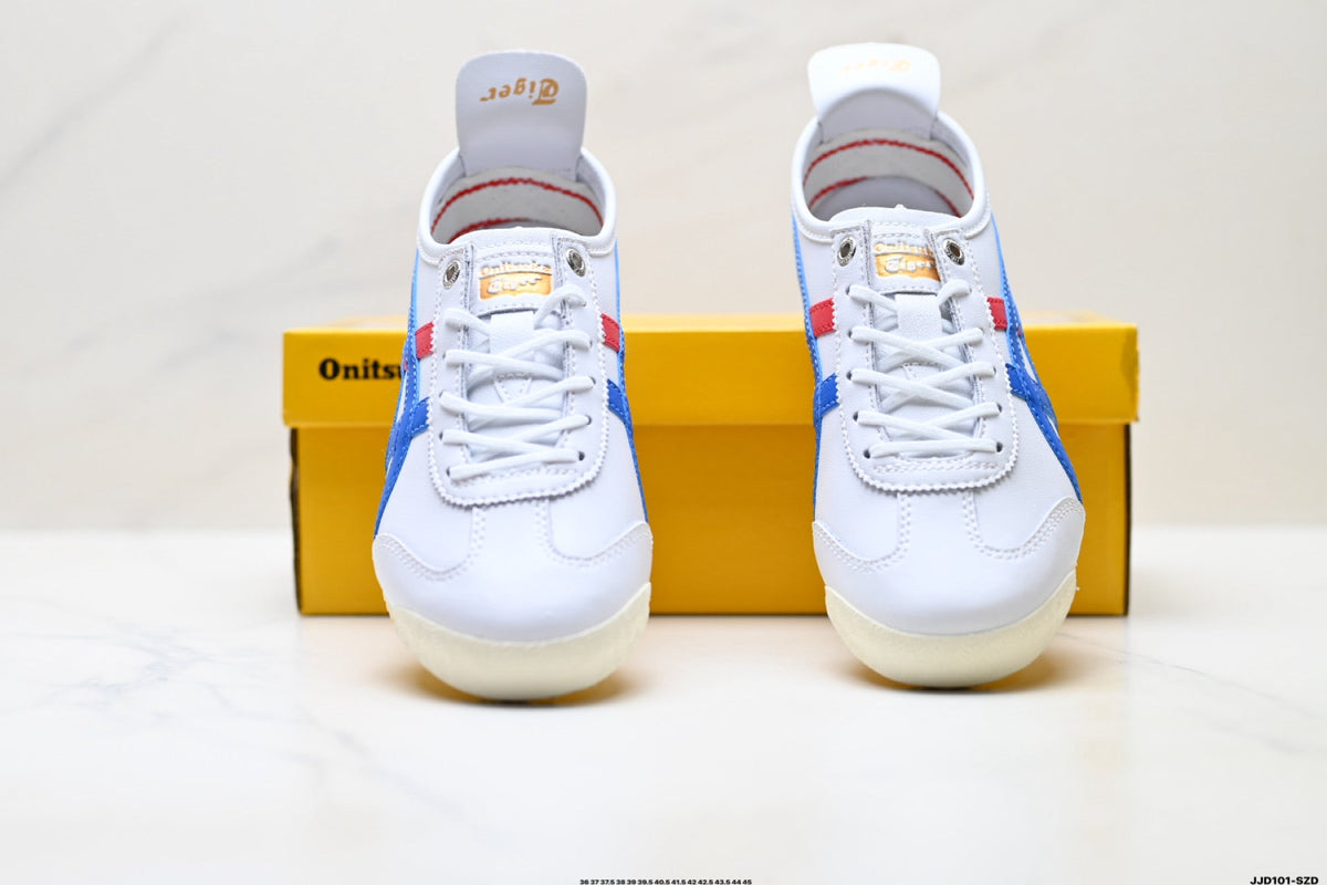 Onitsuka Tiger Retro Low Top White Blue Red Unisex Shoes Style 10 detail view 8