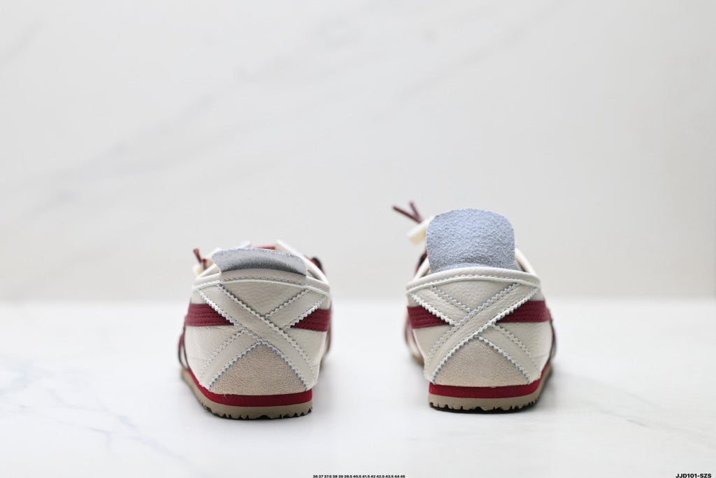 Onitsuka Tiger Retro Low Top White Burgundy Rope Lace Unisex Shoes Style 14 detail view 7
