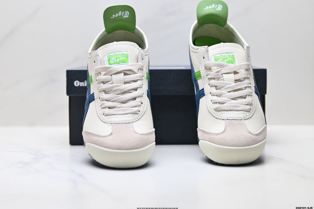Onitsuka Tiger Retro Low Top White Navy Green Red Unisex Shoes Style 06 detail view 8