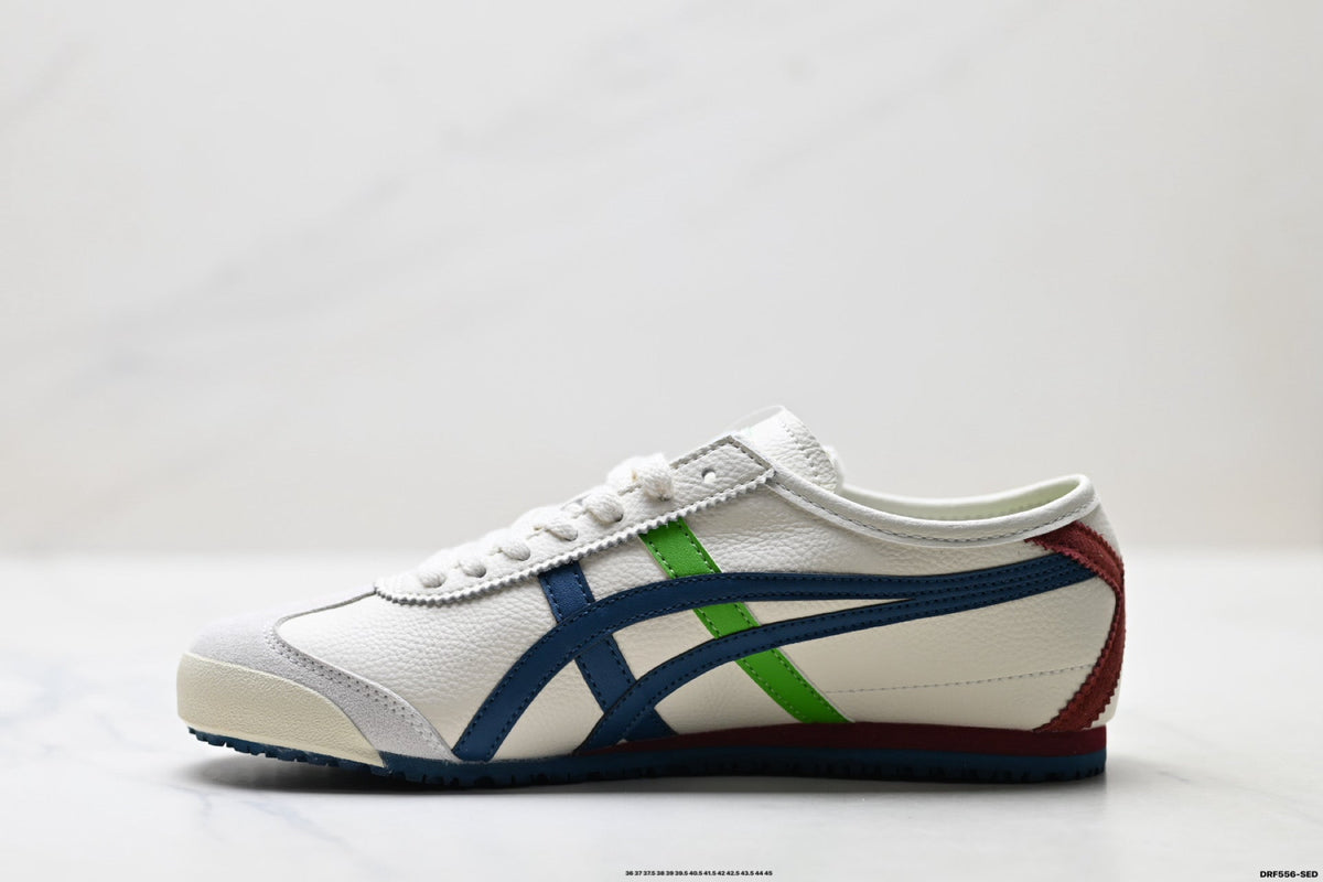 Onitsuka Tiger Retro Low Top White Navy Green Unisex Shoes Style 21 detail view 4