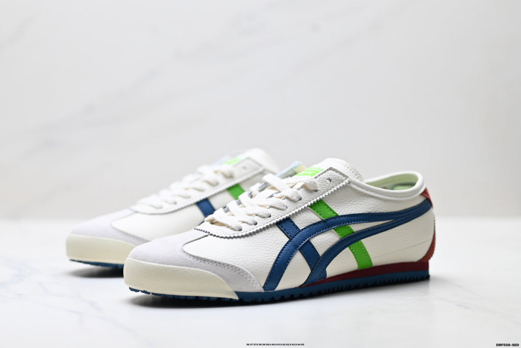 Onitsuka Tiger Retro Low Top White Navy Green Unisex Shoes Style 21 detail view 5