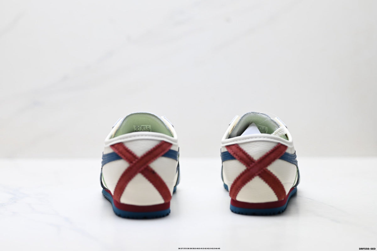 Onitsuka Tiger Retro Low Top White Navy Green Unisex Shoes Style 21 detail view 7