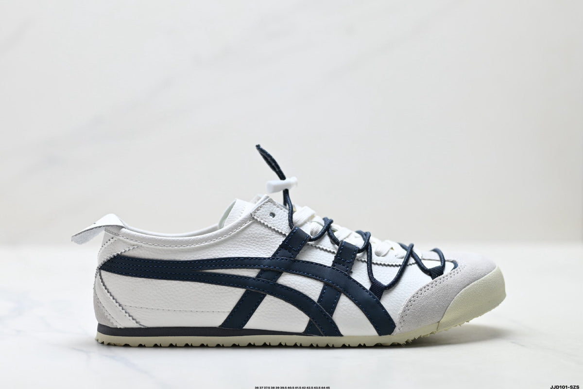 Onitsuka Tiger Retro Low Top White Navy Rope Lace Unisex Shoes Style 13 detail view 2