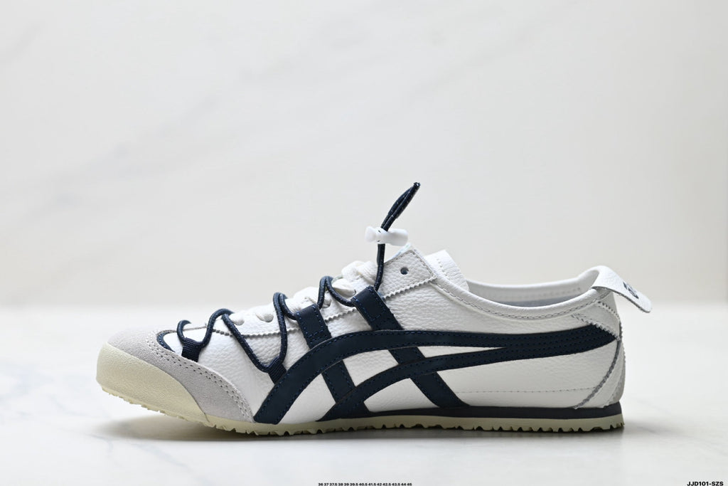 Onitsuka Tiger Retro Low Top White Navy Rope Lace Unisex Shoes Style 13 detail view 4
