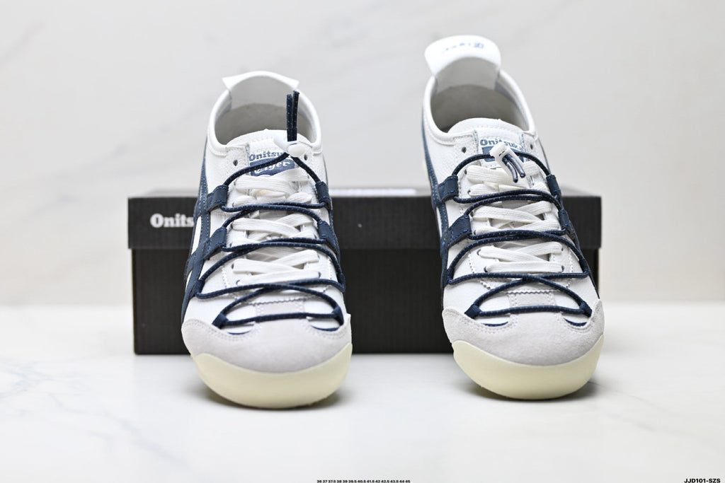 Onitsuka Tiger Retro Low Top White Navy Rope Lace Unisex Shoes Style 13 detail view 8