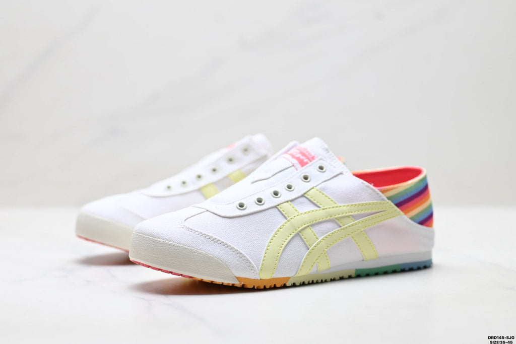 Onitsuka Tiger Retro Low Top White Pastel Rainbow Unisex Shoes Style 04 detail view 5
