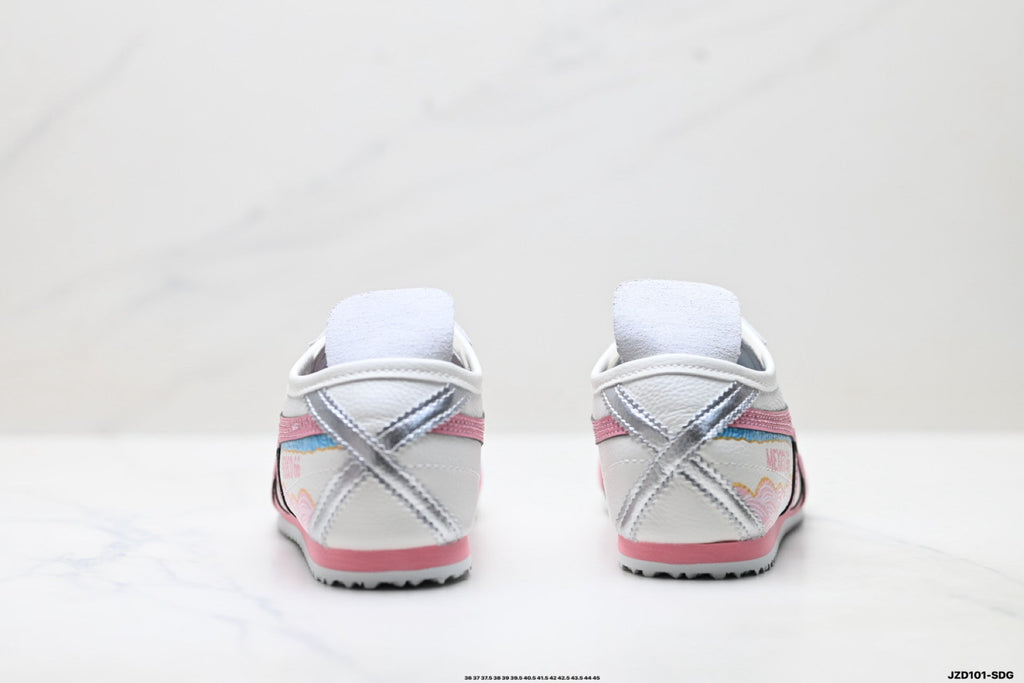 Onitsuka Tiger Retro Low Top White Pink Silver Unisex Shoes Style 02 detail view 7