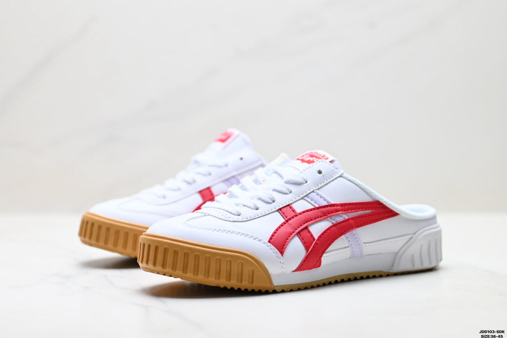 Onitsuka Tiger Retro Low Top White Red Gum Unisex Shoes Style 01 detail view 5