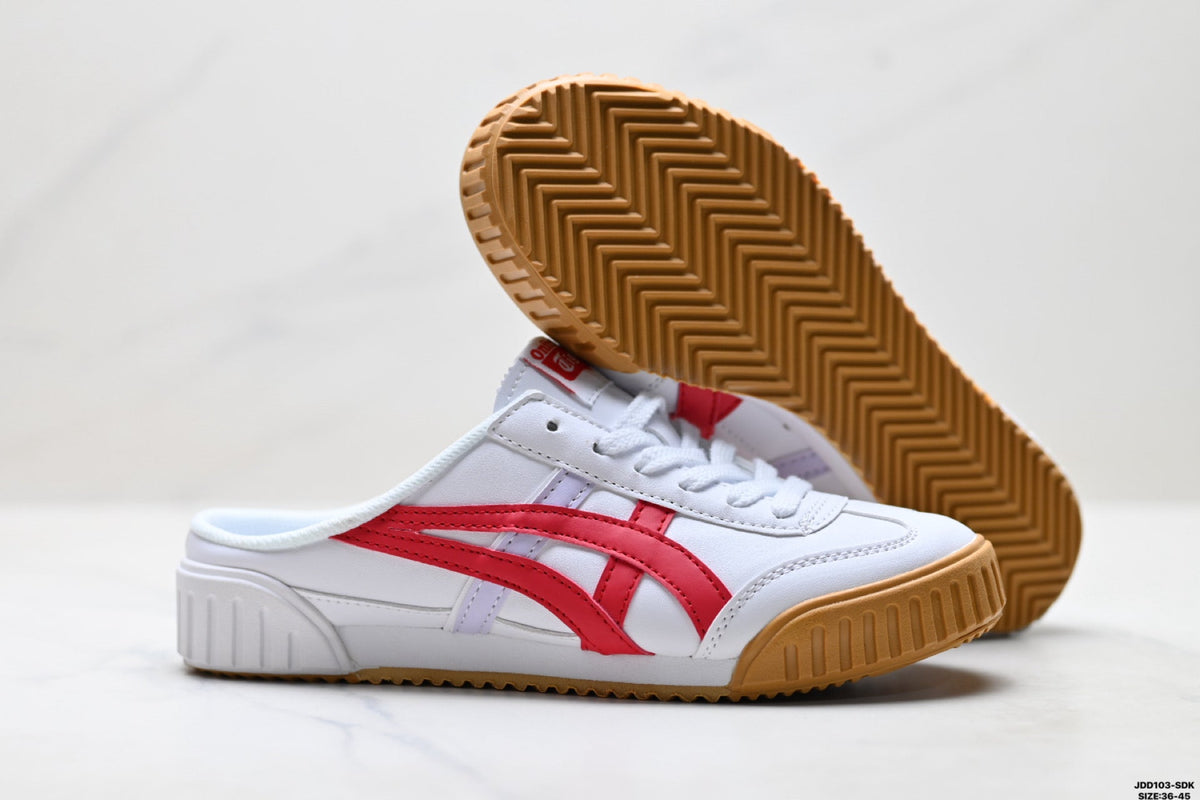 Onitsuka Tiger Retro Low Top White Red Gum Unisex Shoes Style 01 detail view 6