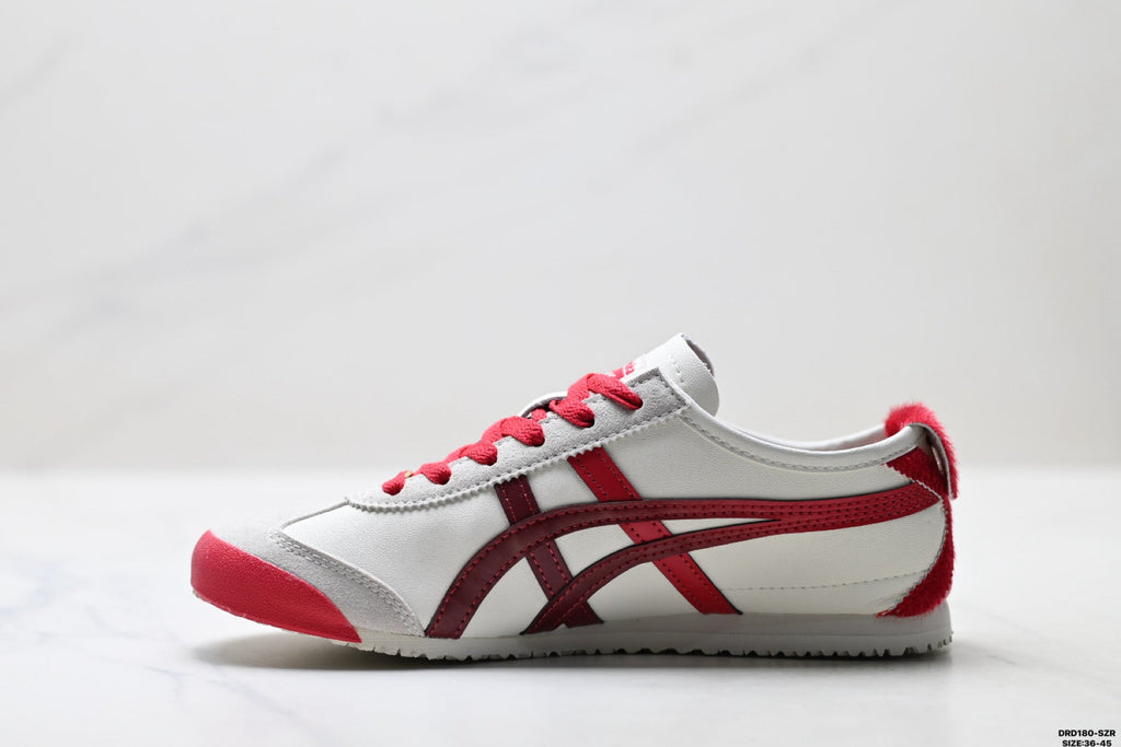 Onitsuka Tiger Retro Low Top White Red Unisex Shoes Style 17 detail view 4