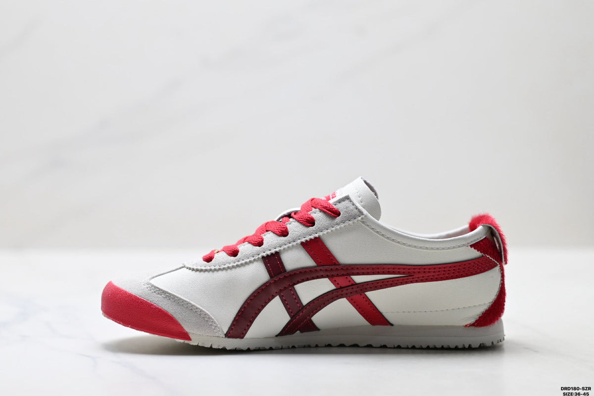Onitsuka Tiger Retro Low Top White Red Unisex Shoes Style 17 detail view 4