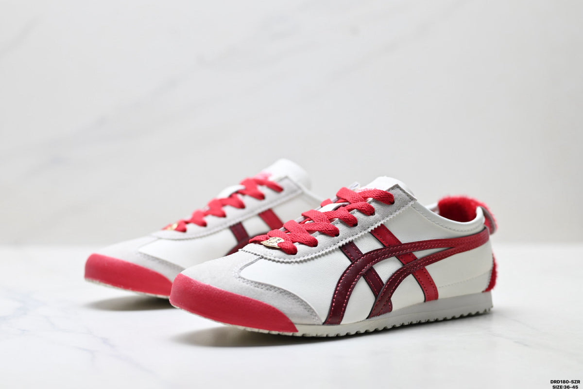 Onitsuka Tiger Retro Low Top White Red Unisex Shoes Style 17 detail view 5