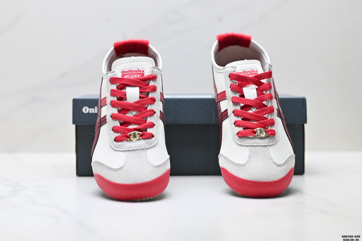 Onitsuka Tiger Retro Low Top White Red Unisex Shoes Style 17 detail view 8