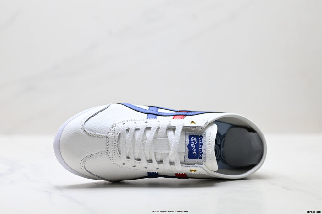 Onitsuka Tiger Retro Low Top White Royal Blue Red Unisex Shoes Style 20 detail view 3
